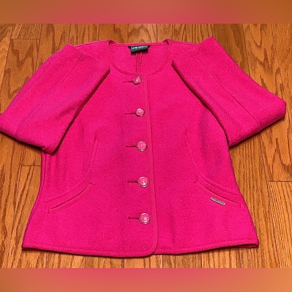 Women’s Size 38 GEIGER COLLECTION Pure New Wool Austrian Pink Button Up Sweater - Picture 4 of 16